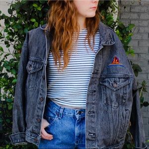 Vintage International Denim Black Jacket
